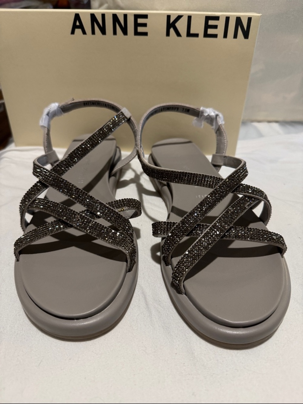 NIB Anne Klein white sandals.